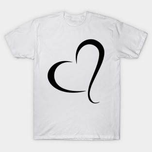 Black Open Love Hearts T-Shirt